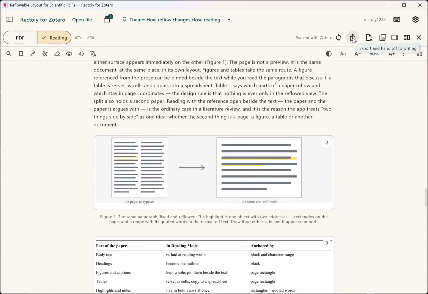 引用したい一節を選び、メニューから BibTeX をコピーするところ