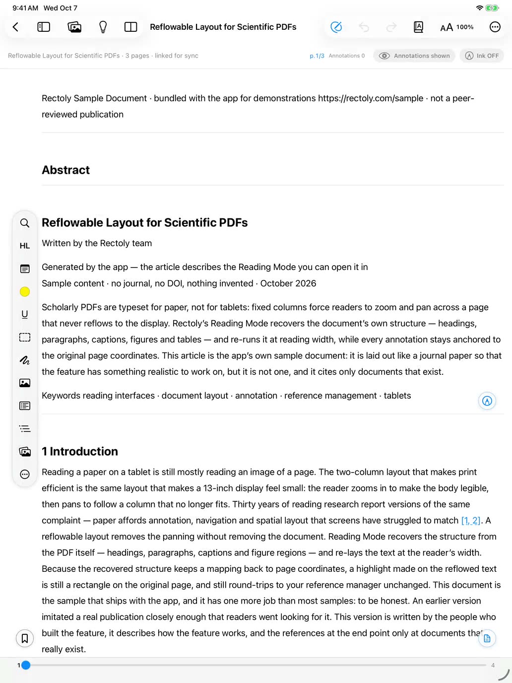 Changing the text size and typeface in Reading Mode